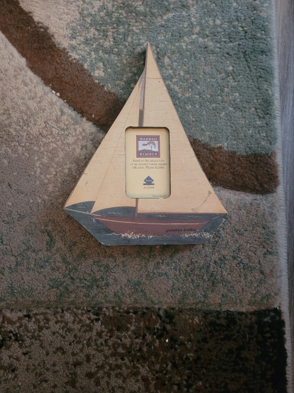 Warren & Kimble Sailboat Picture Frame - Cream and Brown
